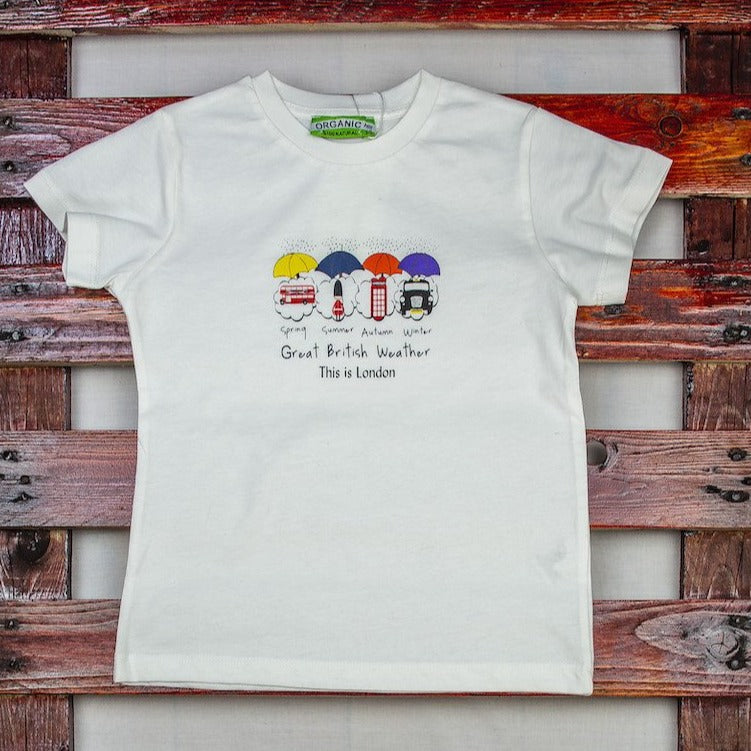 Great British Weather Kids T-Shirt - www.thecottonhill.com