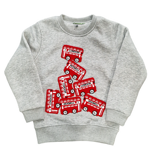 Buses Kids Sweatshirt Grey - www.thecottonhill.com
